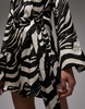 Topshop satin tie belt kimono sleeve mini in mono zebra