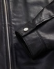 ASOS DESIGN premium real leather harrington jacket in black