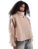 ASOS DESIGN cropped cape formal coat in dusty rose