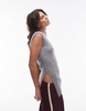 ARKET alpaca wool blend long line knit tank in gray