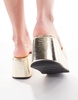 ASOS DESIGN Tornado mule flatform sandals in gold