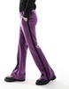 ASOS DESIGN flare tuxedo suit pants in purple velvet