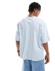Bershka basic oversized t-shirt in blue