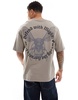 ADPT oversized T-shirt with bee back print in brown