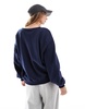 Bershka v neck sweatshirt in navy