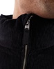 Bershka cord puffer jacket in black