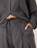 ASOS DESIGN pleated wide leg pants with tie in gray - part of a set