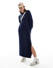 ASOS DESIGN seam front midaxi dress in navy
