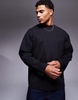 ASOS DESIGN heavyweight relaxed boxy long sleeve drop shoulder T-shirt in black