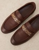 ASOS DESIGN penny loafers in brown with gold hardware