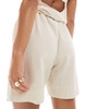 ASOS DESIGN Isabel mix & match linen look beach bermuda shorts in neutral