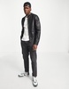 Jack & Jones Essentials faux leather biker jacket in black