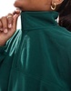ASOS DESIGN Curve half zip fleece in forest green