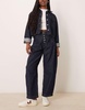 ASOS DESIGN cropped barrel leg jeans with button fly
