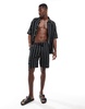 Bershka textured stripe shirt in black - part of a set