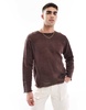 Bershka oversized mesh T-shirt jersey in brown