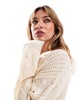 Brave Soul oversized cable knit sweater in oatmeal