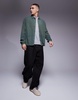 ASOS DESIGN boxy overshirt with pockets in khaki