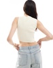 ONLY peekaboo knit crop top in off white