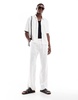 Bershka linen rich pants in white - part of a set