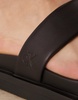 Calvin Klein Jeans leather double strap slide sandals in black