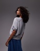 ARKET soft terry sweatshirt with short sleeves in heather gray
