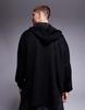 ASOS DESIGN oversized scuba hooded shacket in black