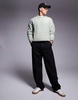 ASOS DESIGN relaxed knit textured sweater in sage green