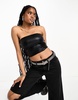 Bershka metallic bandeau in black