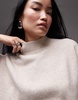 & Other Stories mock neck sweater in beige melange