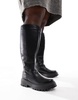 ASOS DESIGN Curve Corey chunky knee boot in black
