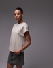 Mango cap sleeve premium t-shirt in beige