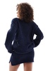 4th & Reckless metallic tinsel knit slit mini skirt in navy - part of a set