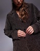 ASOS DESIGN glitter shirt and pants lounge set in bronze