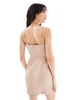 Miss Selfridge linen mix strappy slit hem mini dress in taupe