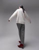 Topshop knitted chunky rib oversized funnel sweater in ivory