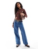 Brave Soul long sleeve slinky top in chocolate brown