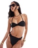 South Beach essentials knot front bikini bottom in black