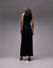 Topshop jersey draped cut out midi dress in black