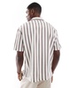 Bershka bold stripe shirt in light brown