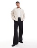 Bershka faux wool overshirt in ecru