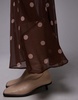 Topshop chiffon cutabout skirt in brown polka dot