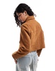 ASOS DESIGN suede top collar jacket in tan
