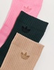 adidas Originals Trefoil 2.0 3-pack quarter socks in multi