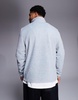 ASOS DESIGN quarter zip fleece sweatshirt in gray heather
