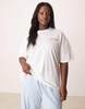 ASOS DESIGN Curve oversize tee & wide leg pants in breakfast lovers print