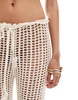 Mango crochet tie wast beach pants in white