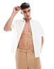 Bershka linen look shirt in white - part of a set