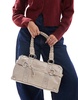 Bershka city bag with stud detail in beige