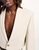 ASOS DESIGN slim super cropped suit jacket in beige textured jersey